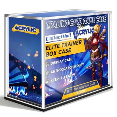 Imagem de CollectHall Estojo De Acrílico Elite Trainer Box, Estojo De Exibição De Protetor Etb Rígido Pkmn Etb Case Elite Trainer Box Case (Ultimate, Base Preta)