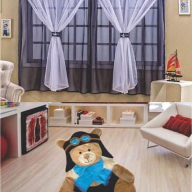 Imagem de Kit Decoração P/ Quarto De Menino = Cortina Malha Juvenil + T