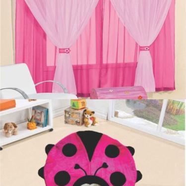 Imagem de Kit Decoração P/ Quarto De Menina = Cortina Malha Juvenil + T