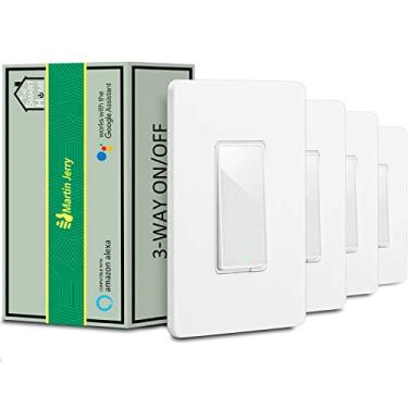 Imagem de Martin Jerry Interruptor Inteligente Tasmota De 3 Vias, Pacote Com 4 Unidades Compatível Com Alexa, Interruptor De Luz Inteligente Que Funciona Com Google Home, Dispositivos Domésticos Inteligentes