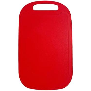 Imagem de Tábua de Corte Arredondada de Plástico Vermelha Média - Mozcada