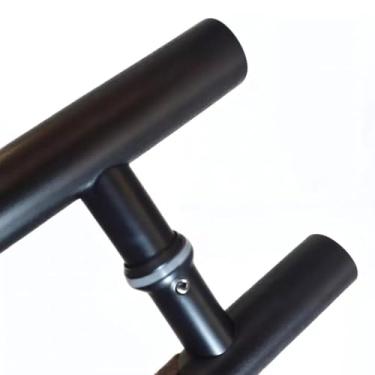 Imagem de Puxador Tubular Inox Preto Porta Pivotante aluminio vidro madeira 45cm de comprimento 32mm de espessura