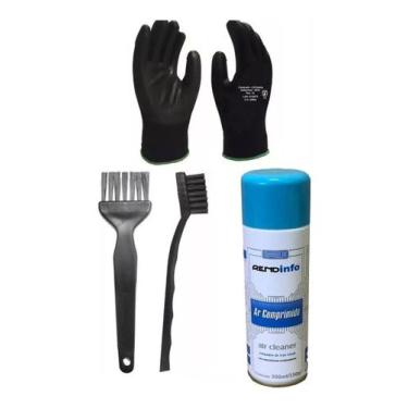 Imagem de Kit Remove Poeira Pc Notebook componentes Pincel Escova luva - Kit Lim