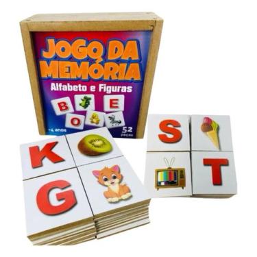 Imagem de Jogo Memória Alfabeto Figuras Brinquedo Educativo Pedagógico - Zaramel