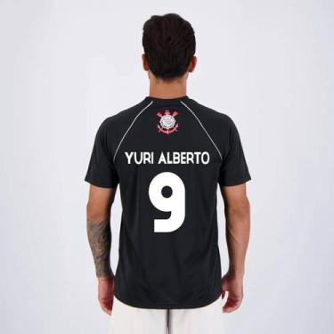 Imagem de Camisa Corinthians Yuri Alberto 9 Logo Preta - Coimbra, GG