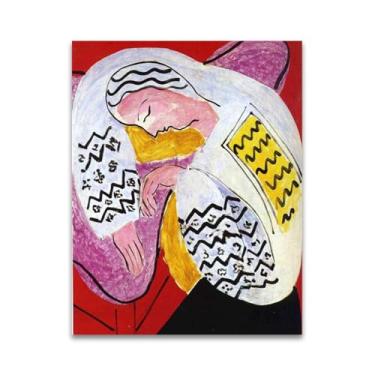 Imagem de RYLJCZ Famosa reprodução de arte de parede - pinturas famosas abstratas de Matisse - impressão em tela - fotos decorativas de sala de estar de escritório (o sonho) 40 x 56 cm (15,8 x 22,0 pol) sem