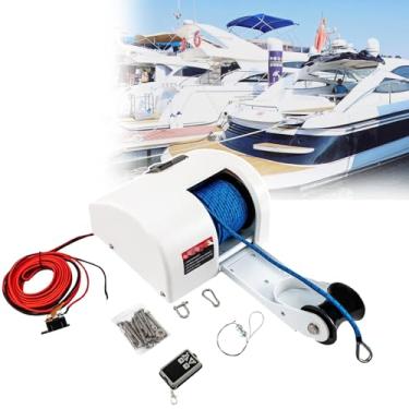 Imagem de CHONGHAN Guincho De âNcora EléTrico, Guincho De âNcora De Barco De 12 V - Kit De Guincho De âNcora Marinha De áGua Salgada Com Controle Remoto E Corda De âNcora Pré-Enrolada De 100 Metros