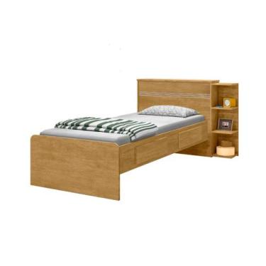 Imagem de Cama Baú Cabeceira com tampo de abrir Acomoda colchão 0,88m x 1,88m Ja