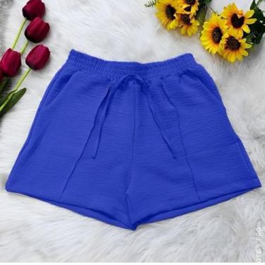 Imagem de Shorts Duna Feminino Plus Size Verão Cores - sem marca, Azul, GG