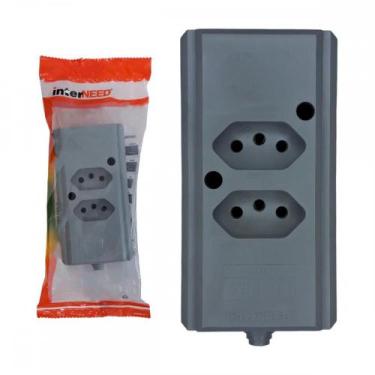 Imagem de Tomada Barra Interneed 2 Polos +Terra Cinza 20A. Dupla