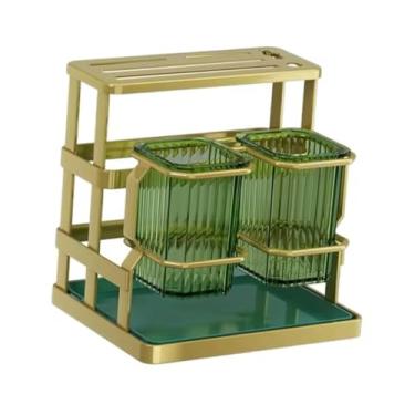 Imagem de Escorredor Organizador de Talheres e Facas Multifuncional Para Cozinha Com Drenagem e Bandeja