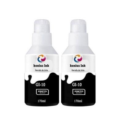 Imagem de Kit 2 Refil Tintas GI10 Preta  Compativel para Canon G6010, G7010, GM2