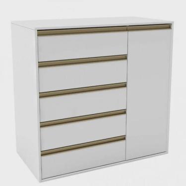 Imagem de Cômoda 5 Gavetas 1 Porta Auriva Belmax Branco