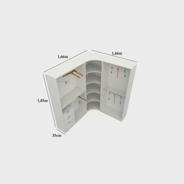 Imagem de Kit Closet Modulado Armário Colmeia M22 (loja, Roupa)