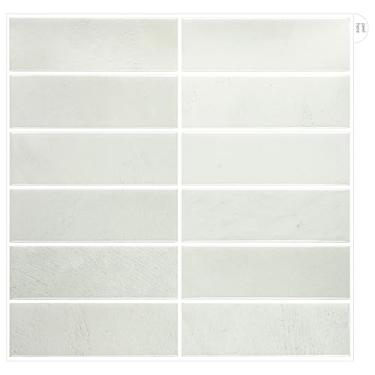 Imagem de Azulejos de parede brancos para cozinha, pacote com 10 azulejos autoadesivos de vinil à prova d'água para banheiro (30 x 30 cm)