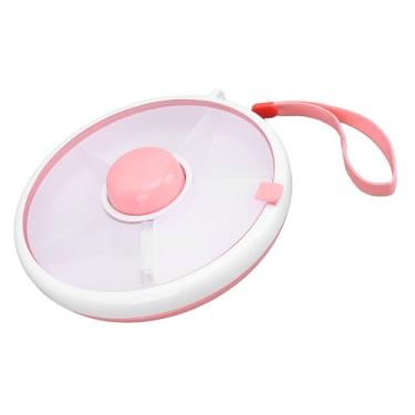 Imagem de Recipiente de Girador de Frutas Infantis, Recipiente de Lanche Rotativo Design de Grande Capacidade Selado Aparelho Colorido Pacote de Mão Lança de Areia de Lava -louças à Prova