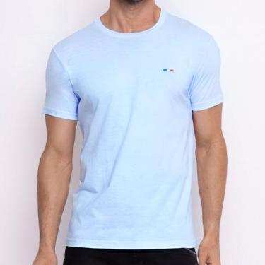 Imagem de Camiseta França Premium Básica Alta Costura Masculina - FMF, Azul bebe