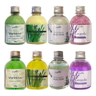 Imagem de Kit 4 Sais De Banho Espumante + 4 Espumas Banheira Hidro - Bagnare Cos