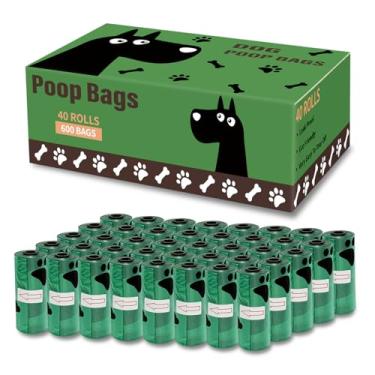 Imagem de JSQBSECL Sacos para cocô de cachorro, 600 sacos de lixo resistentes para cães 23 x 33 cm, sacos para caminhada ao ar livre | à prova de vazamento | Resistente | Fácil de abrir | Perfumado (verde