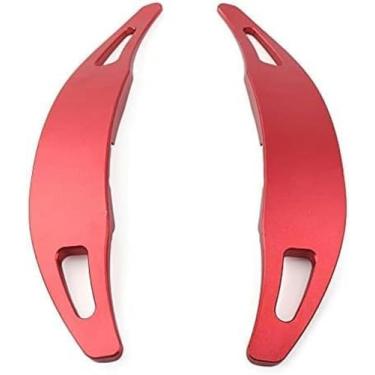 Imagem de 2 peças de autocolantes de extensão para alavanca de mudanças de volante de carro, para Benz A45 W176 2015-2019, embelezador de alavanca de mudanças estendido para volante de carro