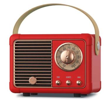 Imagem de Alto-falante Bluetooth PRUNUS J-999 Retro Vintage Style Vermelho