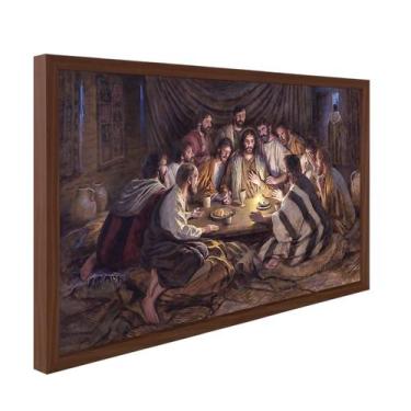 Imagem de Quadro Decorativo Religiosos Santa Ceia Jesus Fé Sagrada Família com M
