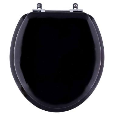 Imagem de Assento Sanitário Almofadado Dalia Preto Para Vaso Fiori