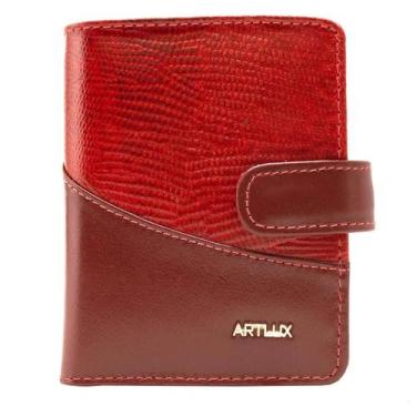 Imagem de Carteira Feminina de Couro com Ponteira Artlux 204, Vermelho escuro