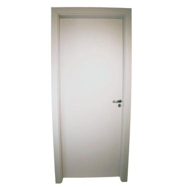 Imagem de Kit Porta de Madeira Completa 213x84cm Batente 16cm Lado Esquerda Cinza TX