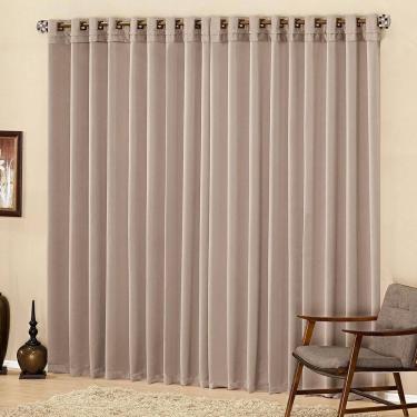 Imagem de Cortina Parys 2 Metros Semi Blackout Sala Quarto Varão Avelã