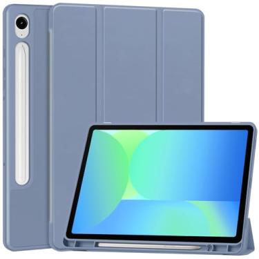 Imagem de Capa fina compatível com tablet Samsung Galaxy TAB S10FE / S9FE, capa fina de TPU com suporte para lápis e capa à prova de choque(Purple)