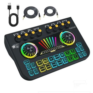 Imagem de Beyoursun Mixer De Áudio Para Jogos, Mesa De Som Com Interface De Áudio Usb, Trocador De Voz, Tudo Em Um, Placa De Som Para Podcast Ao Vivo Para Streaming Com Placa De Som, Soundpads Personalizáveis