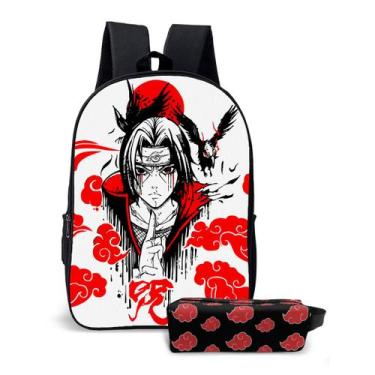 Imagem de Mochila Volta as Aulas Anime Nuvem Vermelha Justu Naru Fãs Faculdade T
