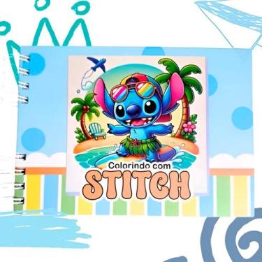 Imagem de Livrinho para Colorir Colorindo com Stitch Capa Dura Azul - shop mix