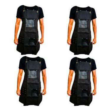 Imagem de Kit 4 Avental Barbeiro Cabelereiro Profissional Couro - Barbershopp62