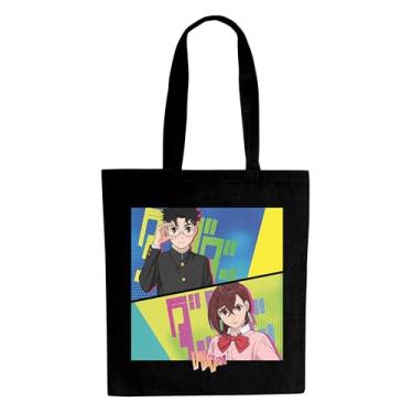 Imagem de ABYSTYLE - Sacola DAN DA DAN Momo & Okarun, preta, Dimensões: 38 x 42 cm, Preto, 14.9 x 16.5