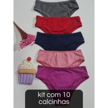 Imagem de Kit 10 Calcinha Infantil Menina  Mocinha em Viscose Malha Calçolinha -
