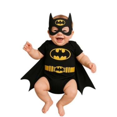 Imagem de Body Bebe-Menino  + Máscara +Capa- SUPER HEROIS - Mesversario Temático