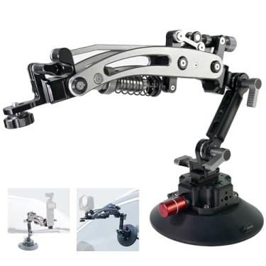 Imagem de FIFIELD Braço hidráulico para câmera com ventosa de carro a vácuo de 15 cm, trilho NATO de liberação rápida, braço de amortecedor compatível com DJI Osmo Pocket 3 Insts360 X5 X4 X3 GoPro Hero