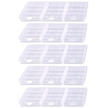 Imagem de HOMEFUNTIME Organizadores de bateria AA/AAA Suportes de recipientes de bateria compactos portáteis estojos de armazenamento de plástico isolante capas de bateria protetoras transparentes para viagem