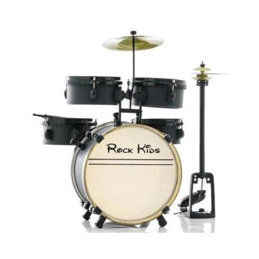 Imagem de Bateria infantil rmv pbnc14018 rock kids aro de madeira com chimbal pr