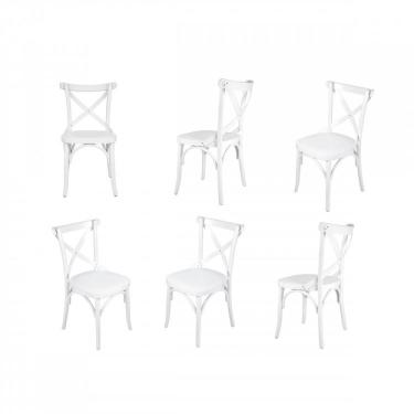 Imagem de Conjunto 6 Cadeiras X Texas Laqueado Branco