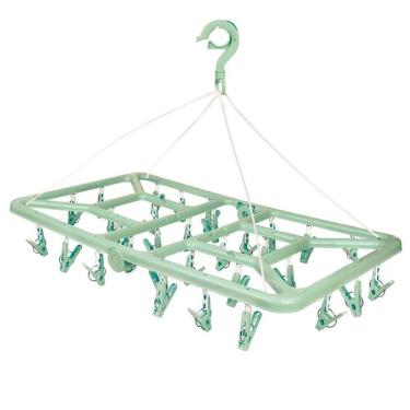 Imagem de Mini Varal Retangular 32 Prendedores - Mor Verde Claro