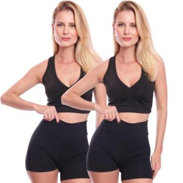 Imagem de Kit 2 Top Feminino Academia Treino Alta Sustentação Fitness - Brás e C