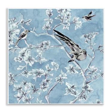 Imagem de Stupell Industries Design artístico de placa de parede de ramos de pássaro serenidade cunhada por Melissa Wang, 12 x 12