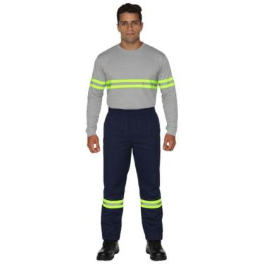 Imagem de Calça operacional profissional masculina cós elástico com faixas refle