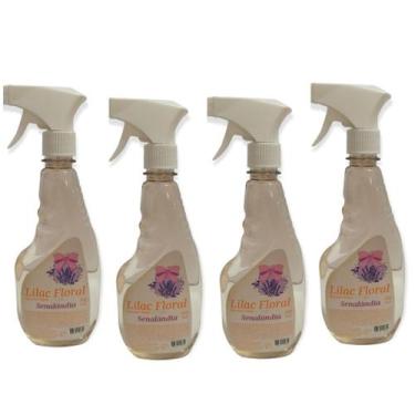Imagem de Kit 4 Água para Tecido Borrifador Gatilho 500ml Lilac Floral Facilitad