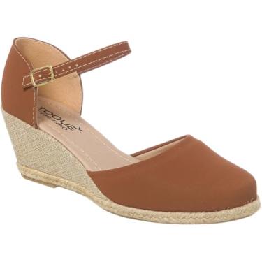 Imagem de Sandália Anabela Espadrille Corda Salto Baixo Feminina Moda (Caramelo, BR, Adulto, Numérico, 36)