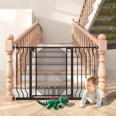 Imagem de Jiprlak Portão Para Bebês De 30 A 47,6" Escadas E Portas, Casinha Cachorro Extra Larga Com Fechamento Automático, Segurança Montada Sob Pressão, Trava Dupla 180°, Porta Grande Passagem, Crianças Alt