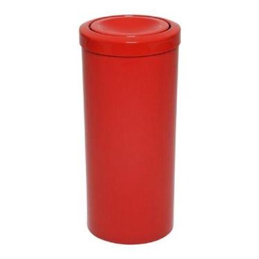 Imagem de Lixeira Plástica 50 Litros Com Tampa Meia Esfera - JSN, Vermelho